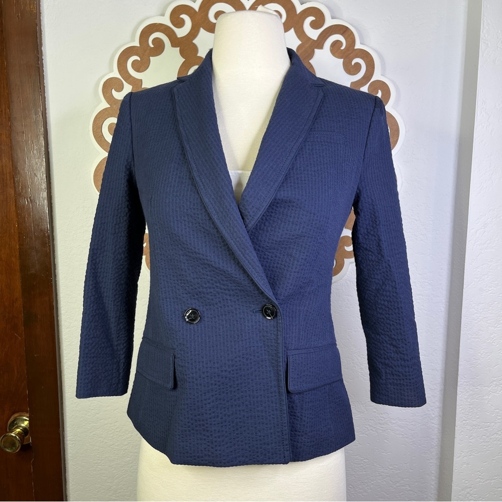 Banana Republic blue textured blazer